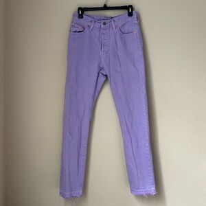 Levi’s 501 purple straight leg jeans